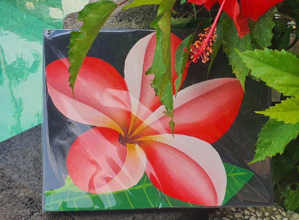Kézzel festett kép  - Plumeria virág