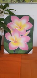 Kézzel festett kép  - Plumeria virág