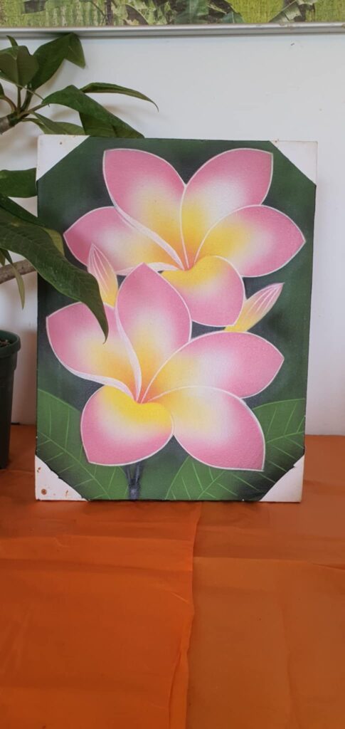 Kézzel festett kép  - Plumeria virág
